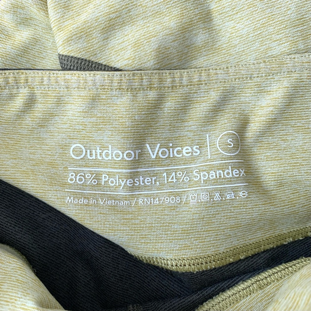 Outdoor Voices 7/8 Warmup Leggings Tritone Green Yellow - Picture 6 of 6
